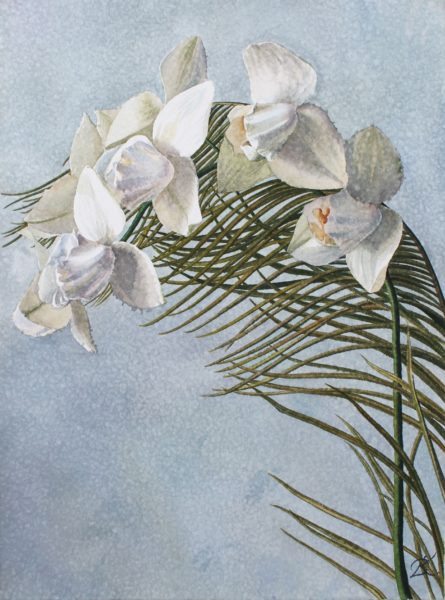 «Белые орхидеи. Грациозность.» художник Дарья Кириченко